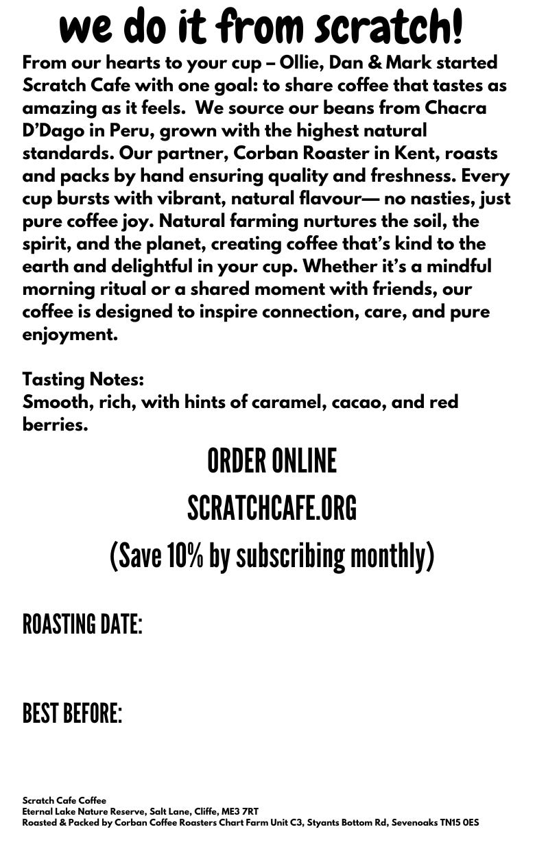 Scratch Cafe Coffee (Whole Bean)